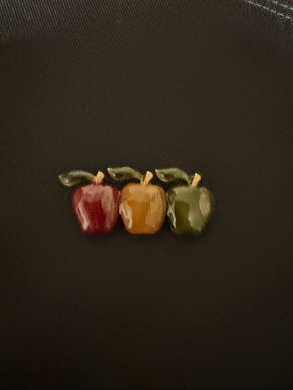 Vintage Trio Apple Brooch - Red, Gold, and Green